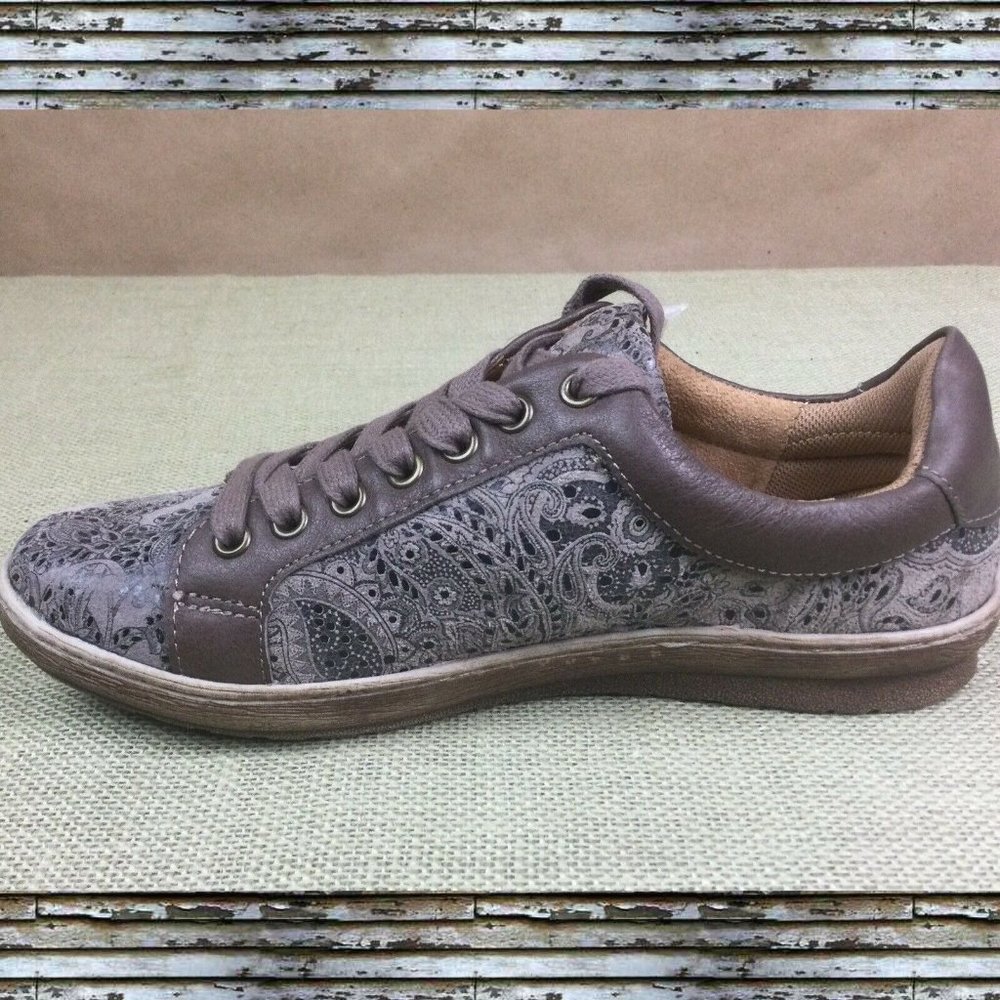 Comfortiva Align Women’s Brown Floral  Leather Sneakers